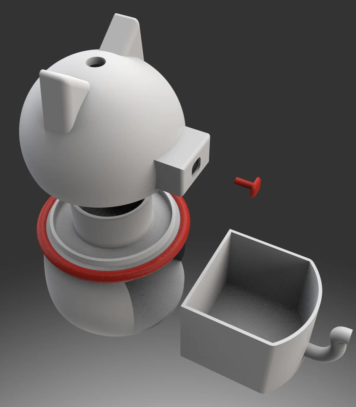 Exploded view of the diffuser parts