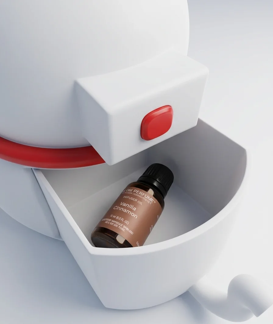 Render of the drawer holding an essential oil bottle